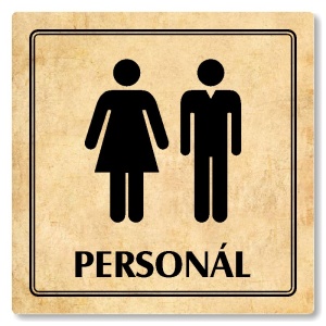 WC společné, personál, 118x118mm, pergamen, Utah